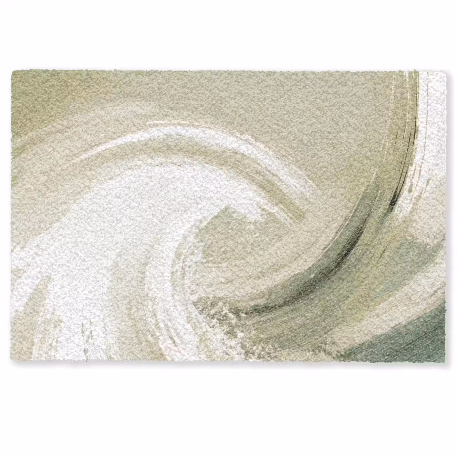 Deurmat - Abstract - Penseelstreken - Golven - Groen — 1