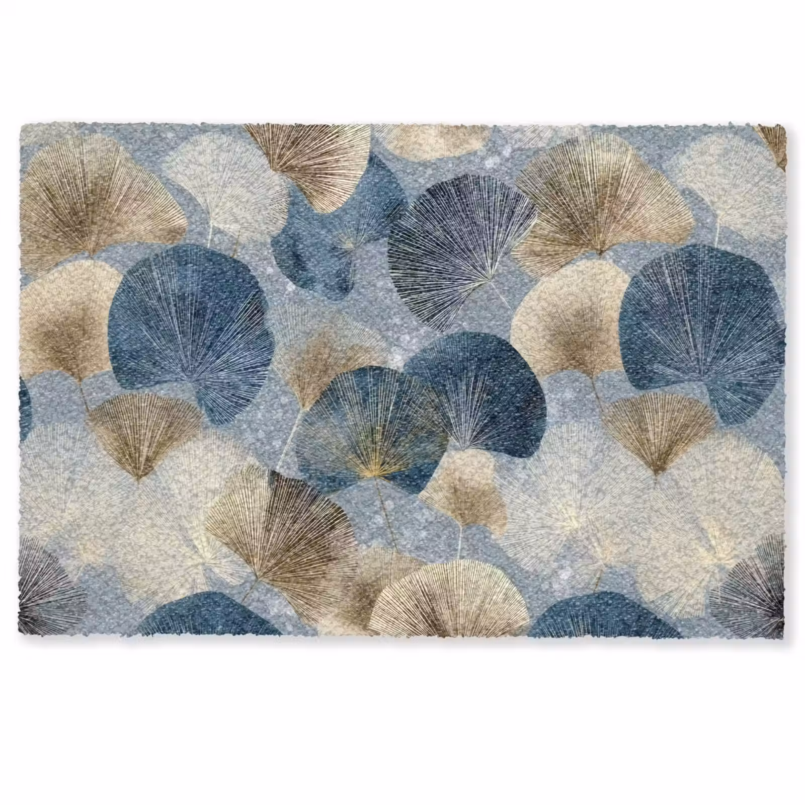 Deurmat - Bladeren - Abstract - Goud - Blauw — 1