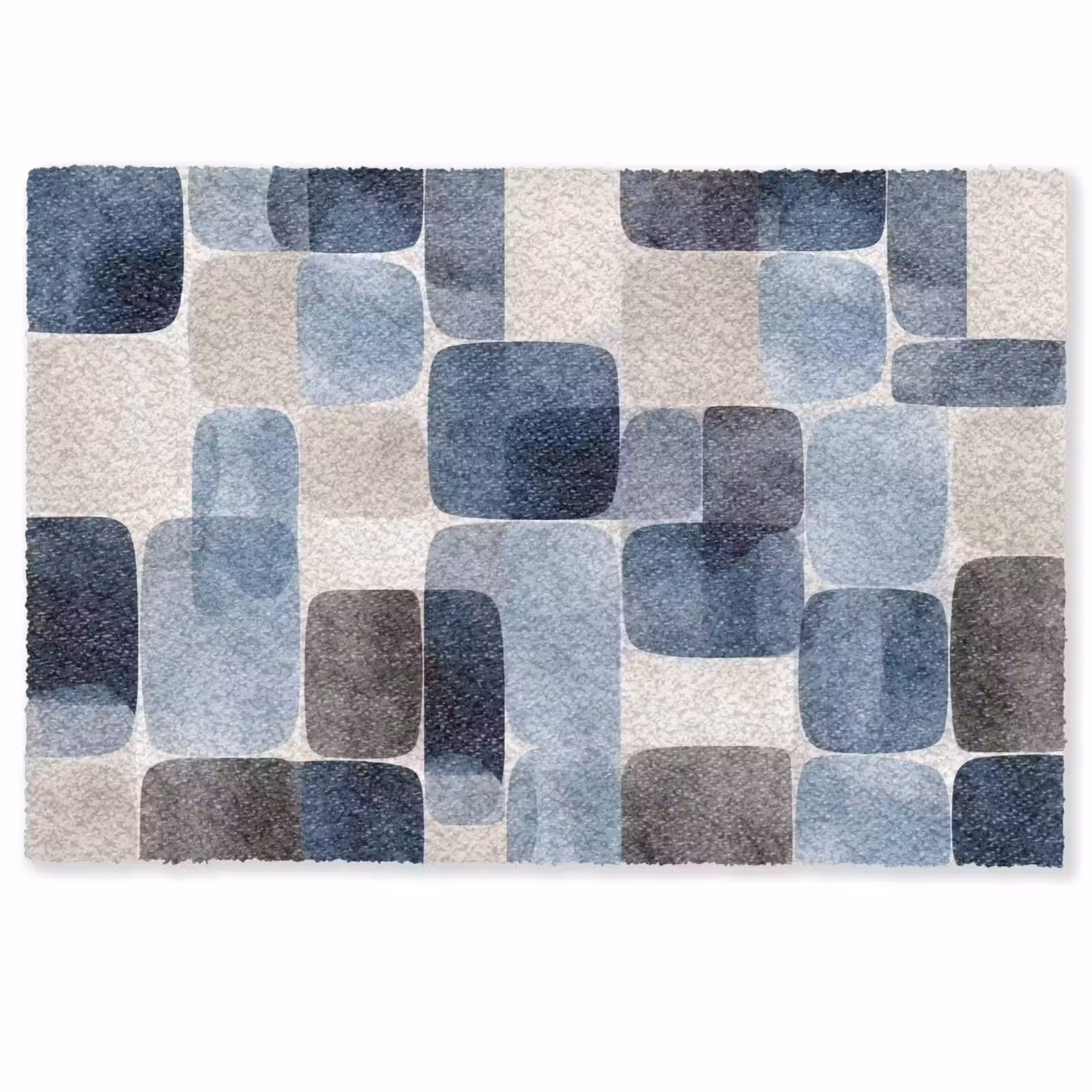 Deurmat - Patroon - Blauw - Vierkanten — 1
