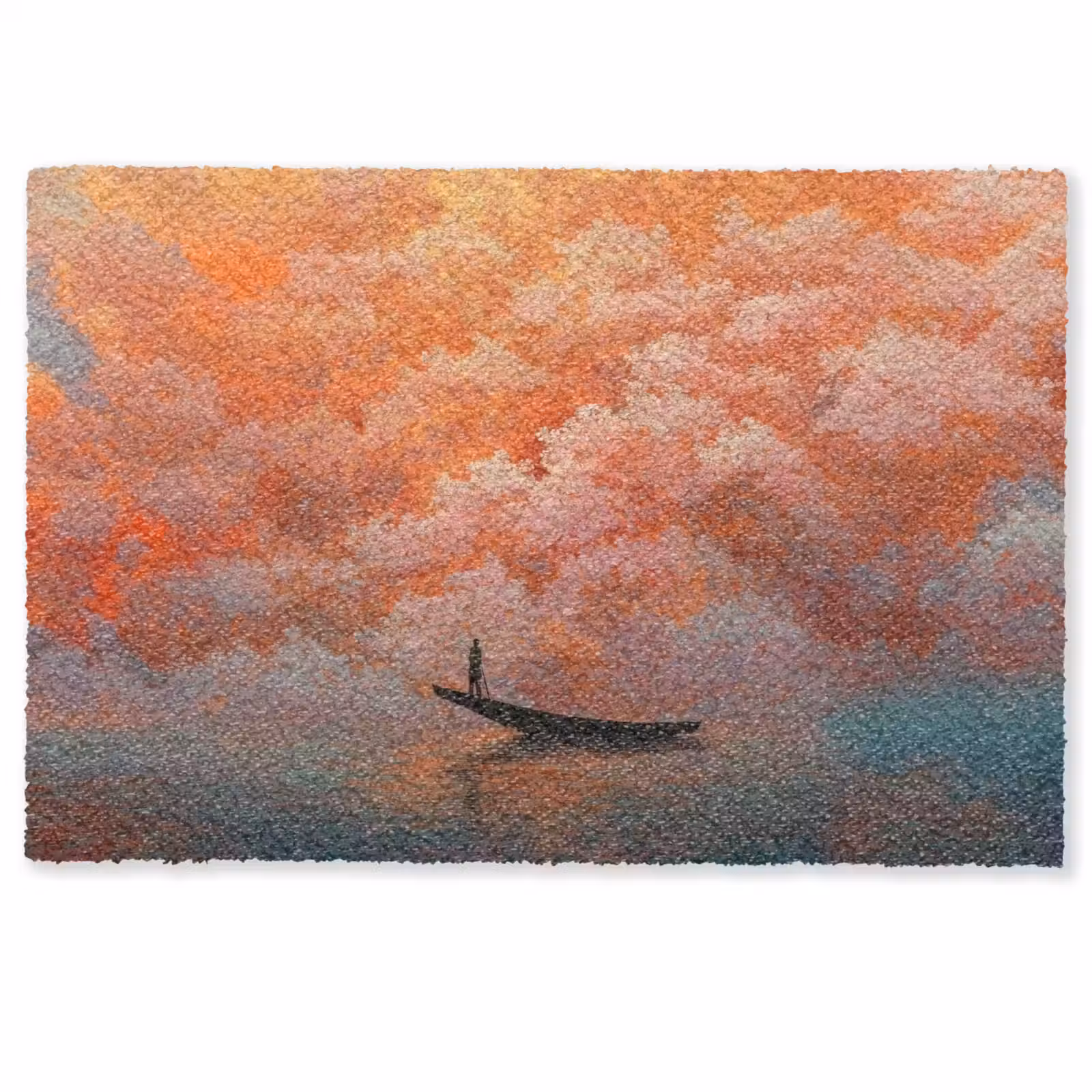 Deurmat - Zee - Boot - Wolken - Oranje — 1