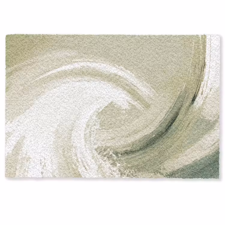 Deurmat - Abstract - Penseelstreken - Golven - Groen — 1