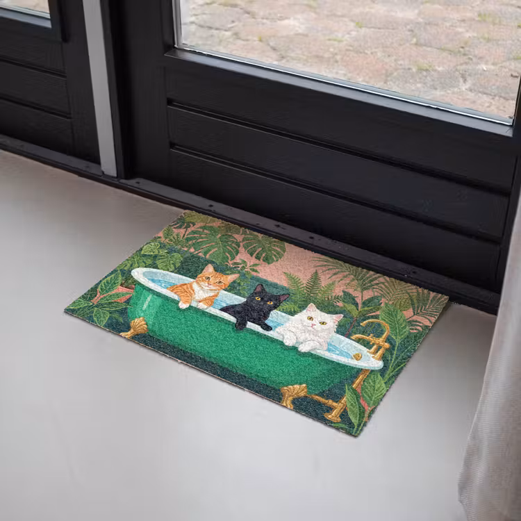 Deurmat - Badkamer - Kattenparade - Kleurrijk — 2