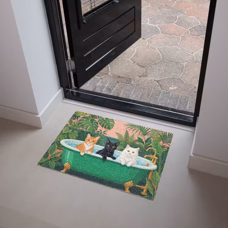 Deurmat - Badkamer - Kattenparade - Kleurrijk — 4