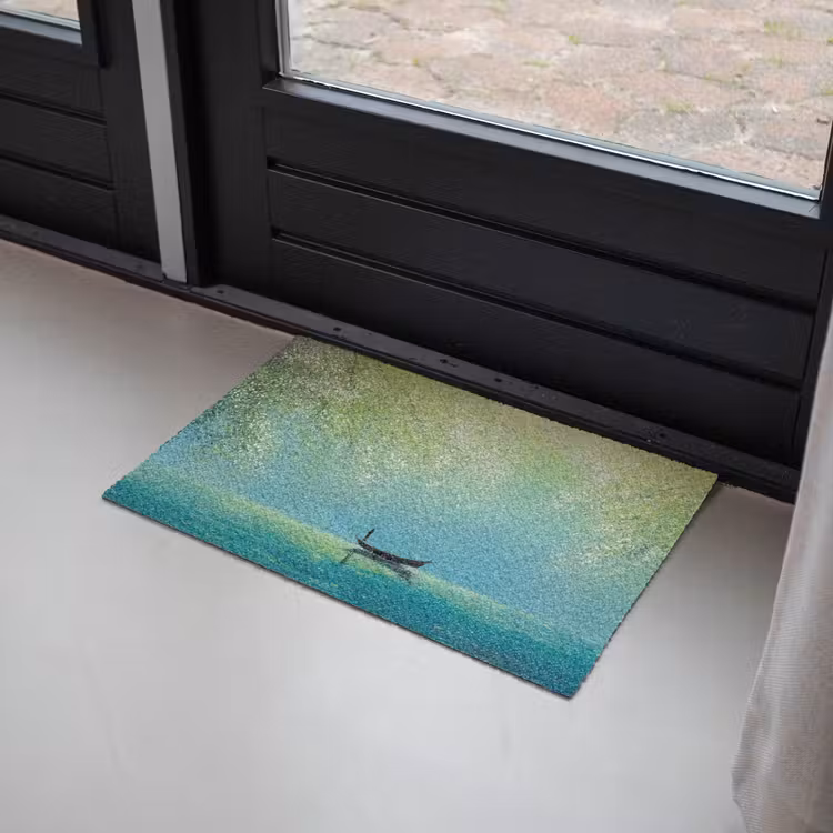 Deurmat - Bootje - Water - Bladeren - Bloesems — 2