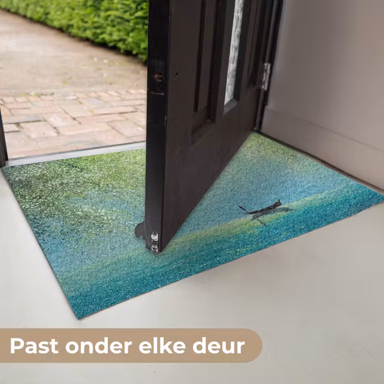Deurmat - Bootje - Water - Bladeren - Bloesems — 6