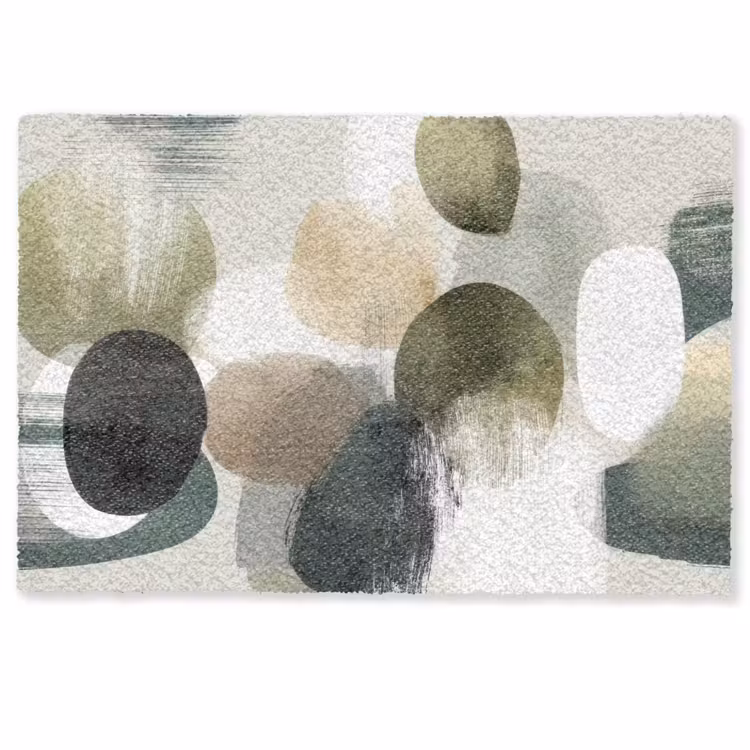 Deurmat - Minimalistisch - Cirkels - Penseelstreken - Beige — 1