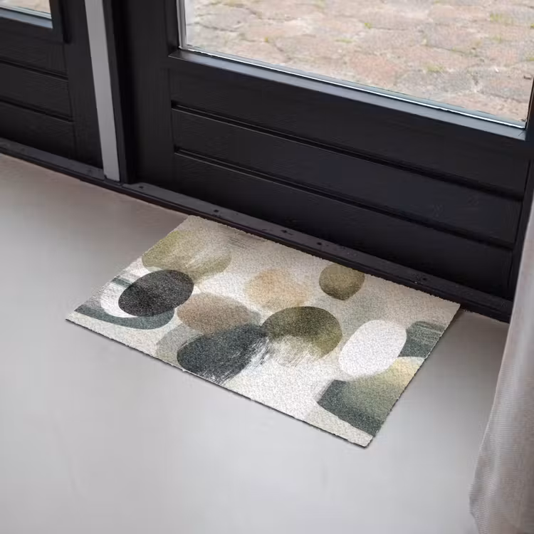 Deurmat - Minimalistisch - Cirkels - Penseelstreken - Beige — 2