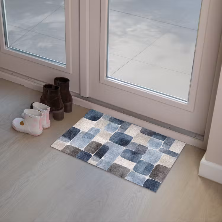 Deurmat - Patroon - Blauw - Vierkanten — 7