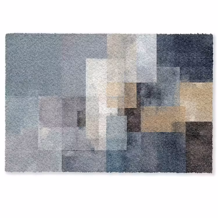 Deurmat - Rechthoeken - Abstract - Blauw — 1