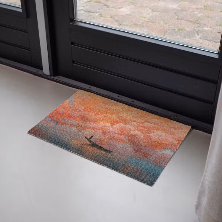 Deurmat - Zee - Boot - Wolken - Oranje — 2