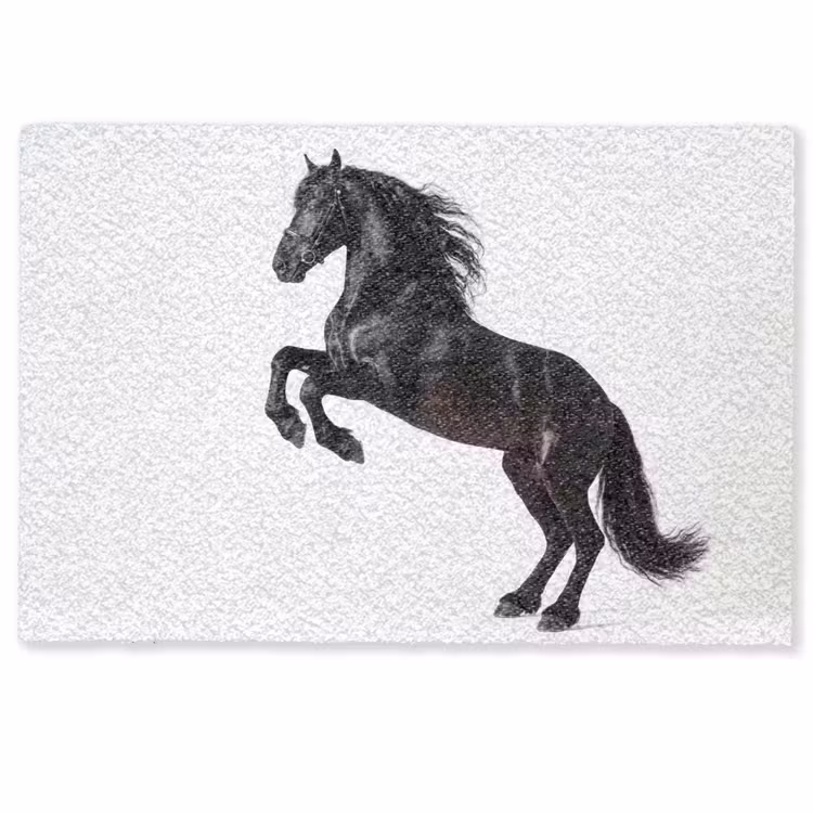Deurmat - Zwart - Paard - Portret — 1