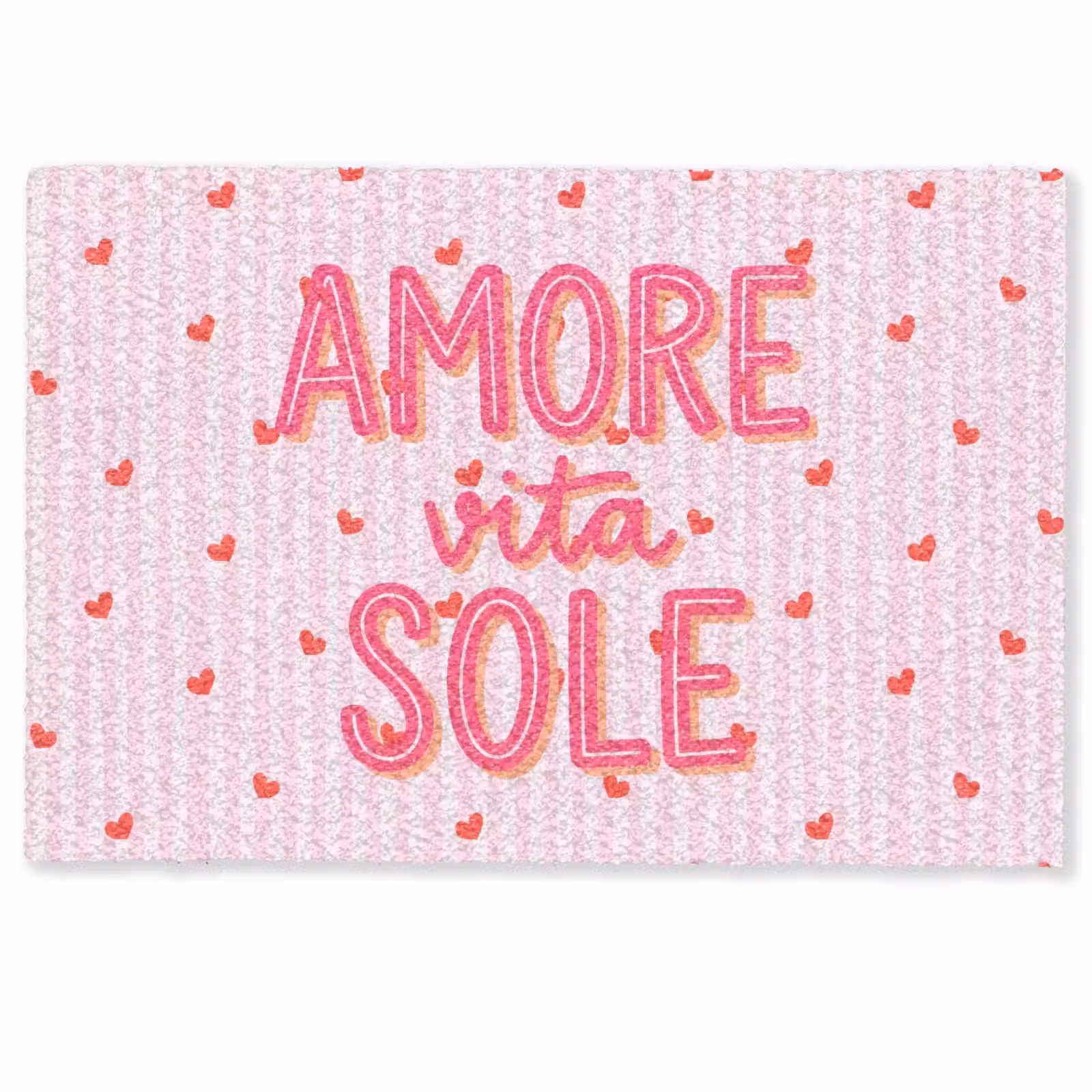 Deurmat - Amore vita sole - Roze - Hartjes — 1