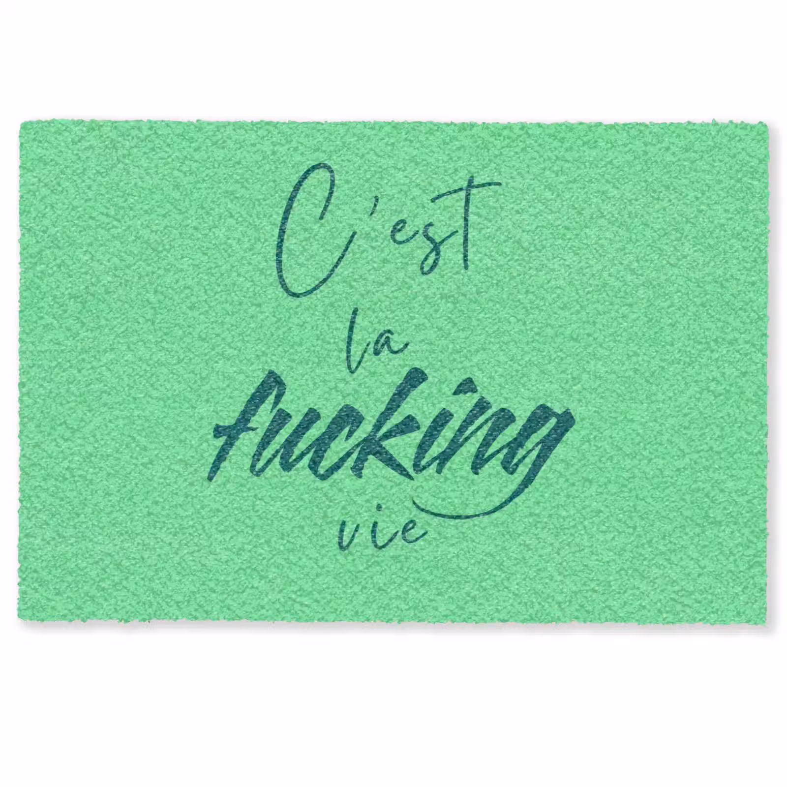 Deurmat - c'est la fucking vie - Groen - Penseelstijl — 1