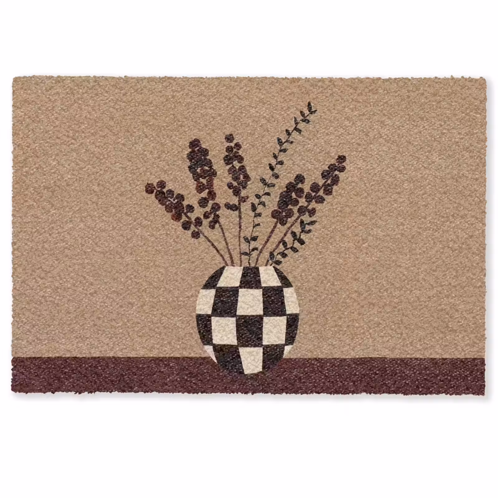 Deurmat - Minimalistisch - Vaas - Bloemen - Bruin — 1