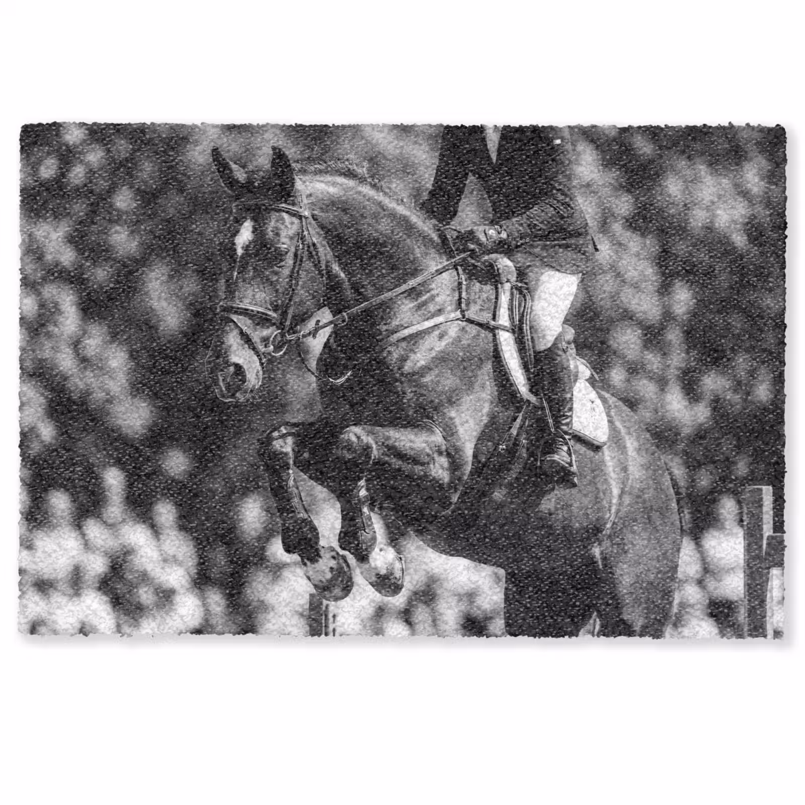 Deurmat - Springen - Paard - Zwart - Wit — 1