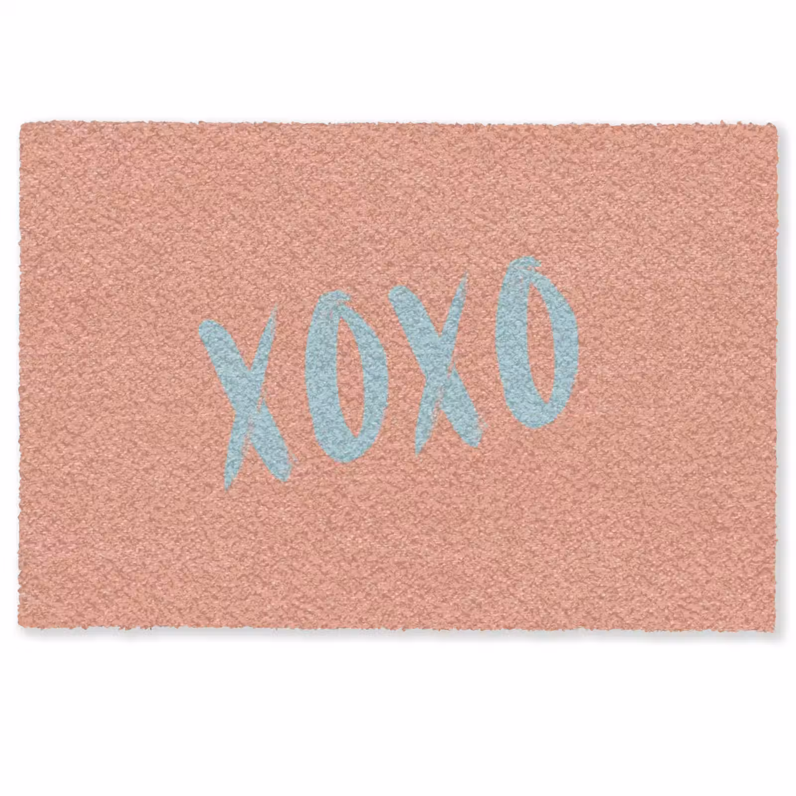 Deurmat - XOXO - Blauw - Perzikkleur — 1