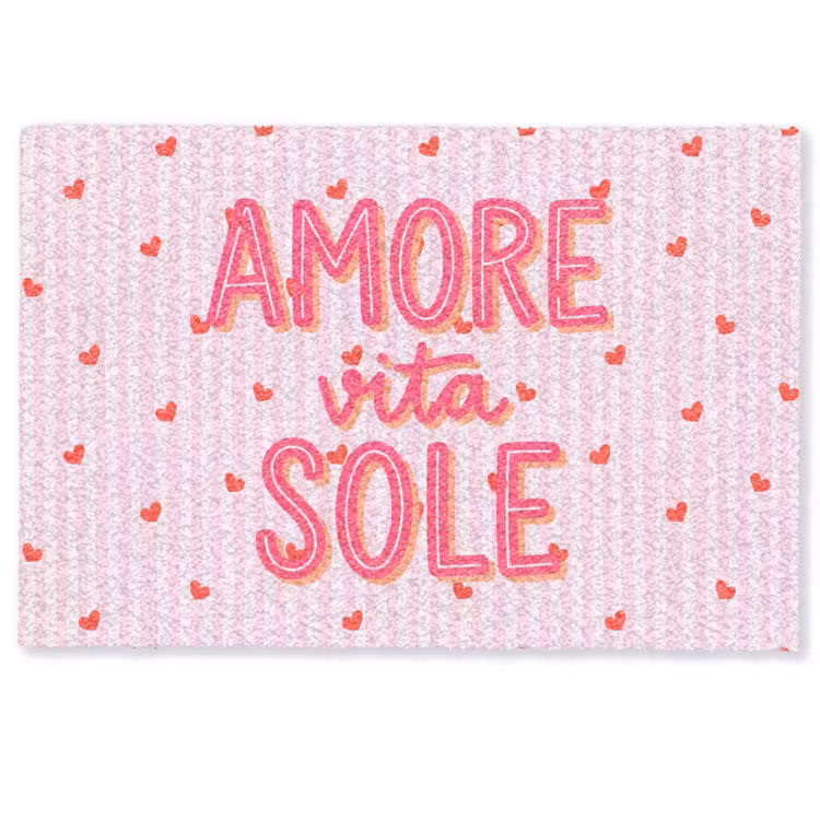 Deurmat - Amore vita sole - Roze - Hartjes — 1