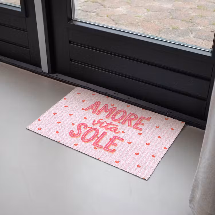 Deurmat - Amore vita sole - Roze - Hartjes — 2