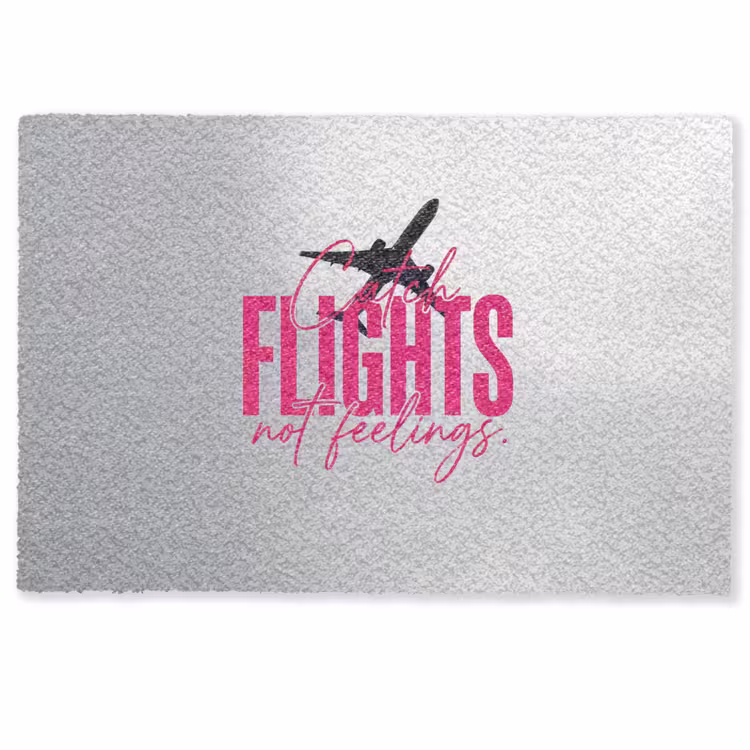 Deurmat - Catch flights not feelings - Vliegtuig - Roze — 1