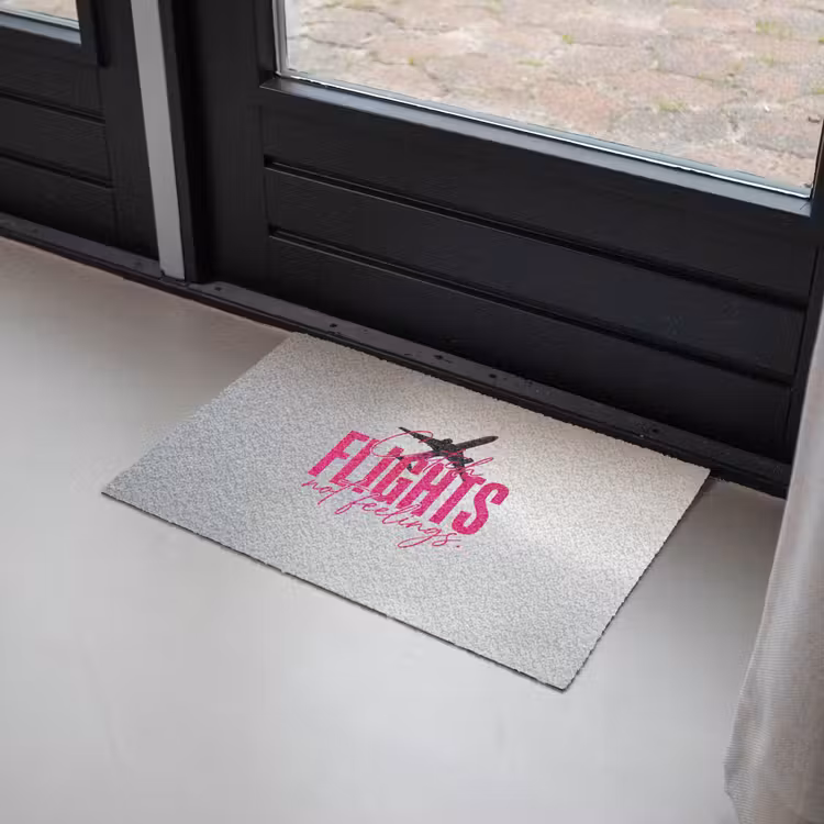 Deurmat - Catch flights not feelings - Vliegtuig - Roze — 2