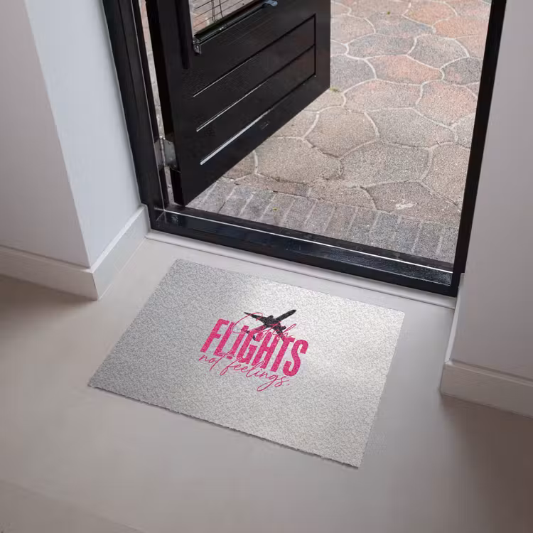 Deurmat - Catch flights not feelings - Vliegtuig - Roze — 4