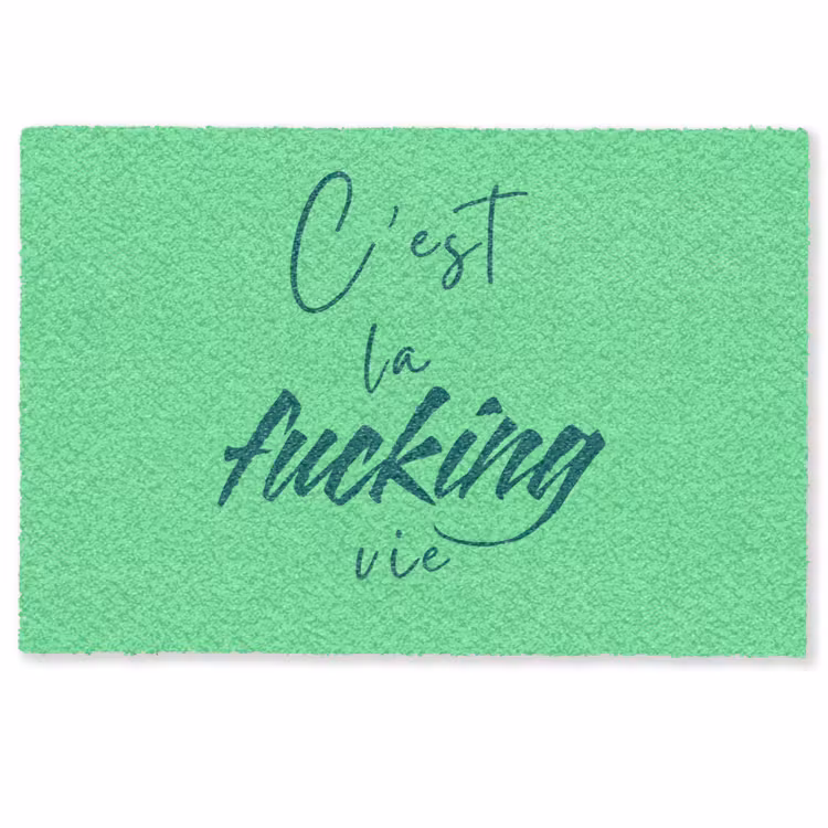 Deurmat - c'est la fucking vie - Groen - Penseelstijl — 1