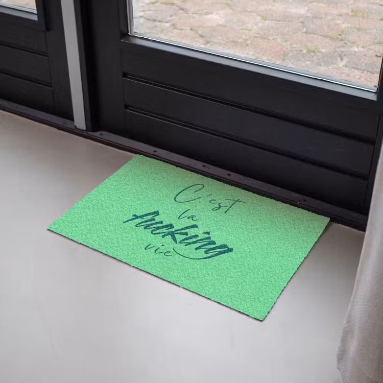 Deurmat - c'est la fucking vie - Groen - Penseelstijl — 2