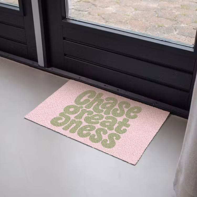 Deurmat - Chase greatness - Groen - Roze - Retro — 2