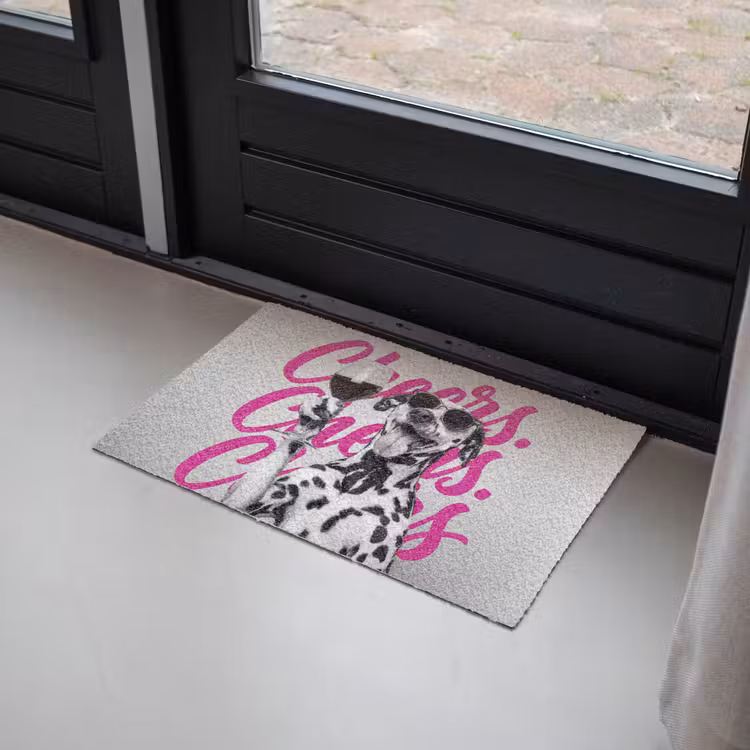 Deurmat - Cheers - Hond - Roze - Wijn — 2