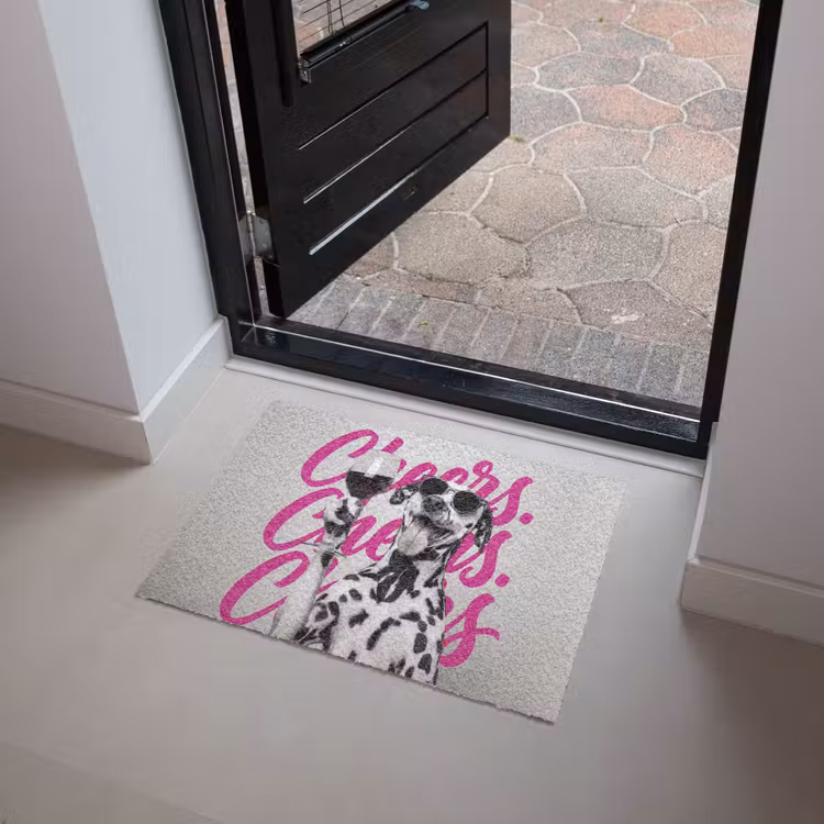Deurmat - Cheers - Hond - Roze - Wijn — 4