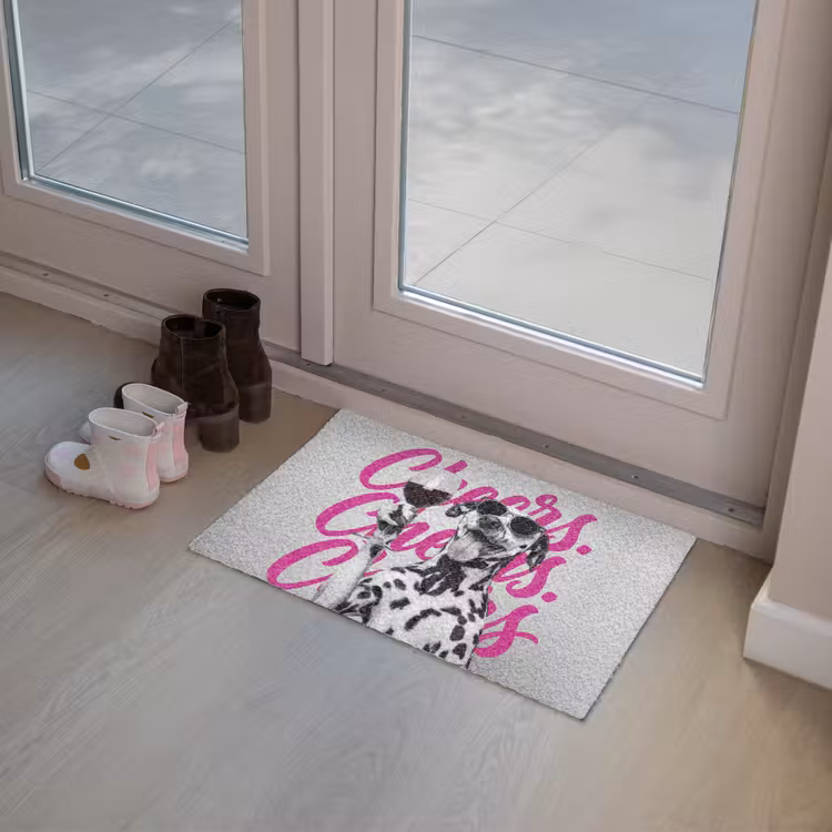Deurmat - Cheers - Hond - Roze - Wijn — 8