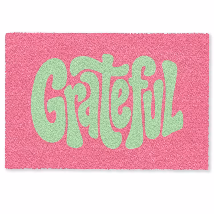 Deurmat - Grateful - Groen - Grafisch - Vloeiend — 1