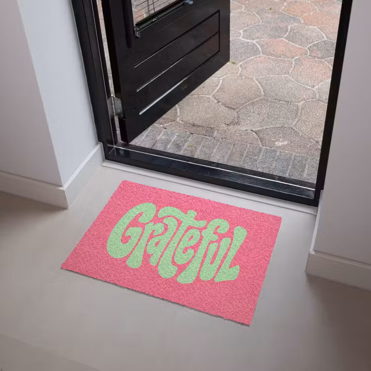 Deurmat - Grateful - Groen - Grafisch - Vloeiend — 4