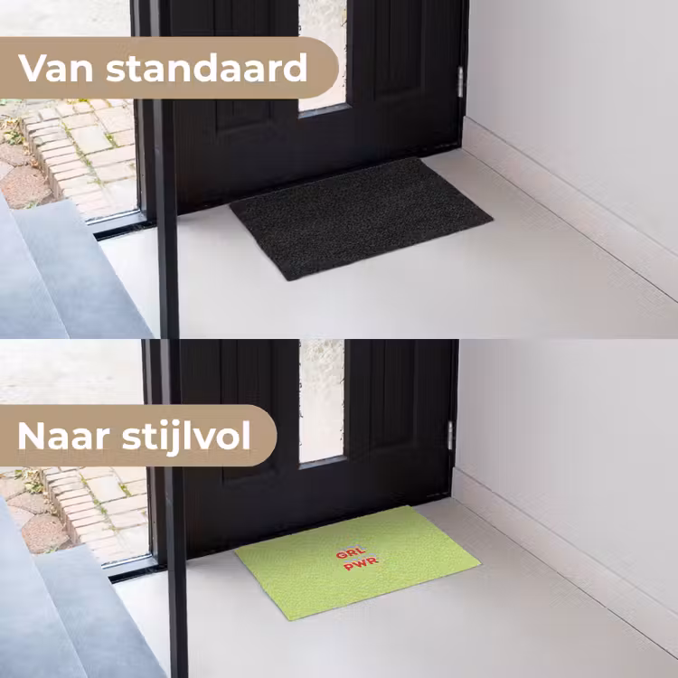 Deurmat - Grl pwr - Groen - Rood - 3D — 3