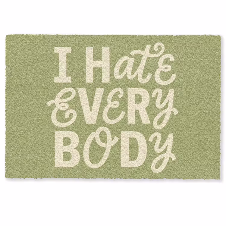 Deurmat - I hate everybody - Groen - Retro — 1