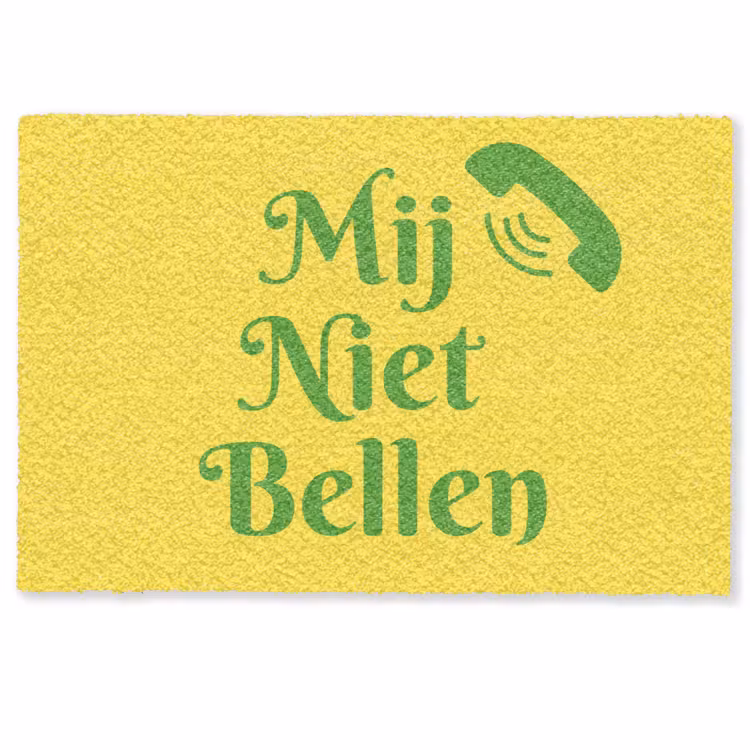 Deurmat - Mij niet bellen - Telefoon - Geel — 1