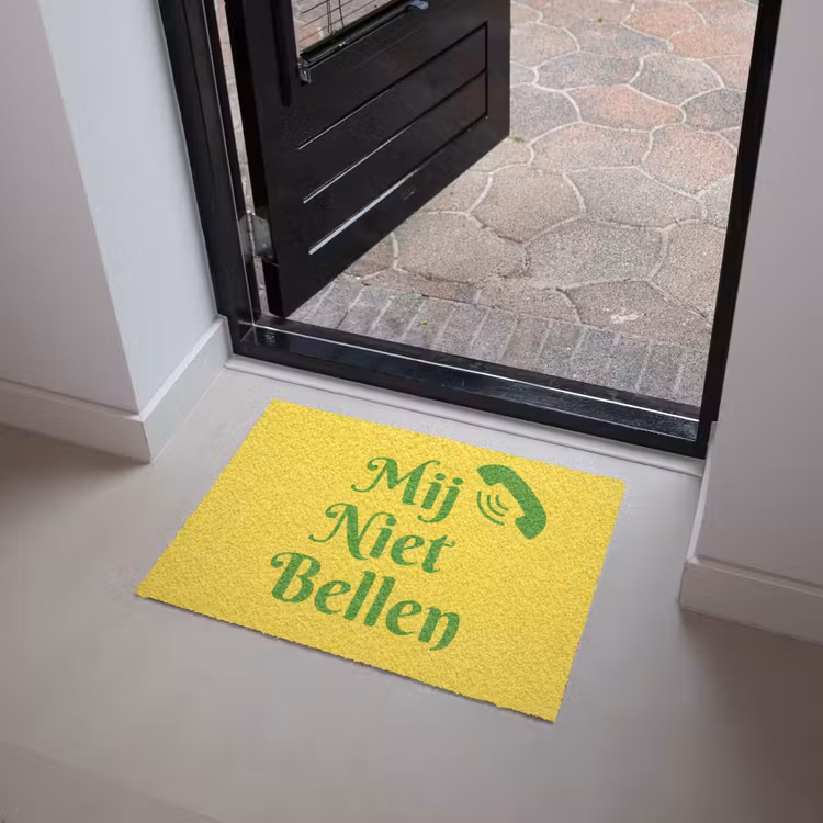 Deurmat - Mij niet bellen - Telefoon - Geel — 4