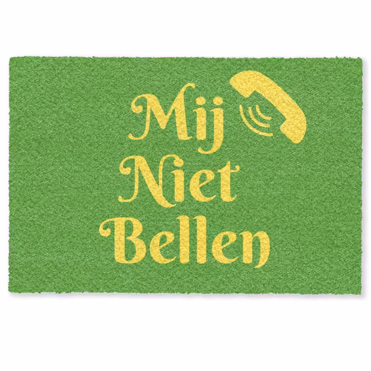 Deurmat - Mij niet bellen - Telefoon - Groen — 1