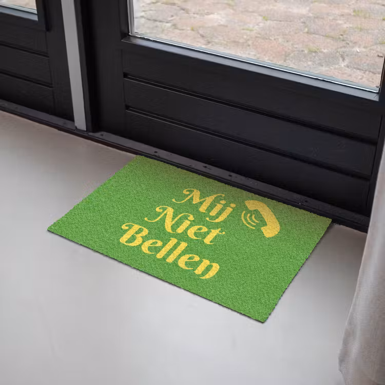 Deurmat - Mij niet bellen - Telefoon - Groen — 2