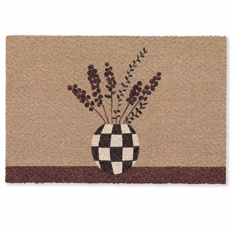Deurmat - Minimalistisch - Vaas - Bloemen - Bruin — 1
