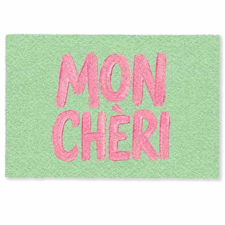 Deurmat - Mon cheri - Groen - Roze — 1