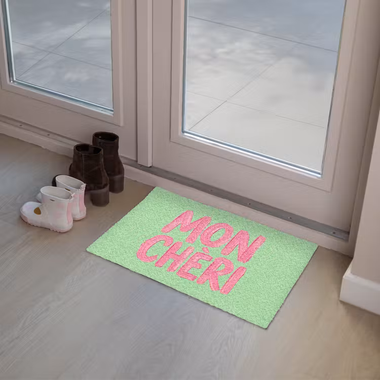 Deurmat - Mon cheri - Groen - Roze — 8