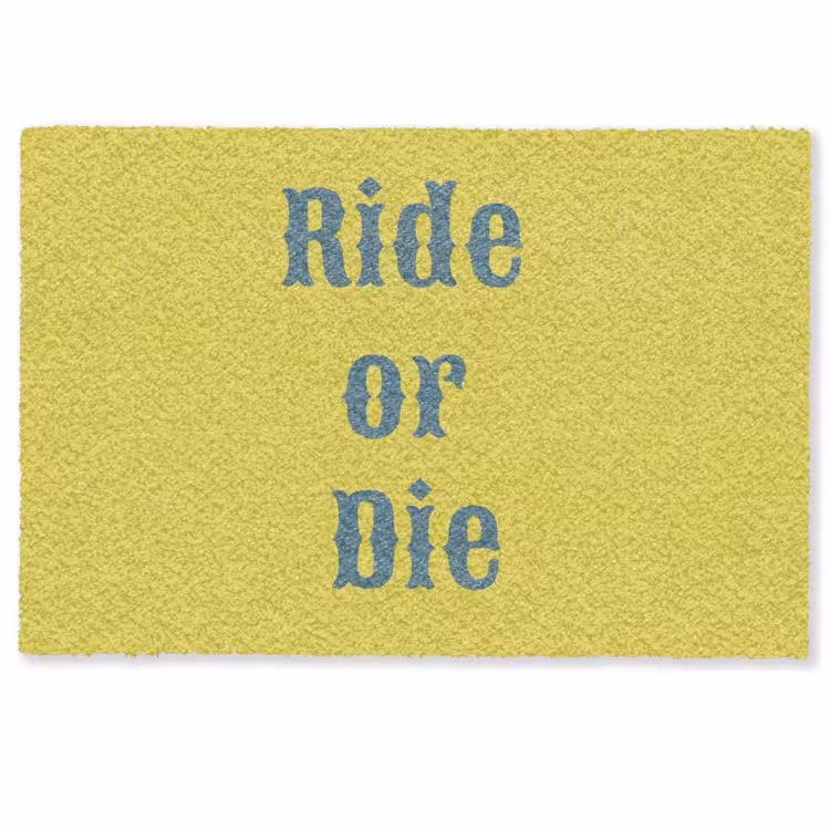 Deurmat - Ride or die - Geel - Blauw — 1
