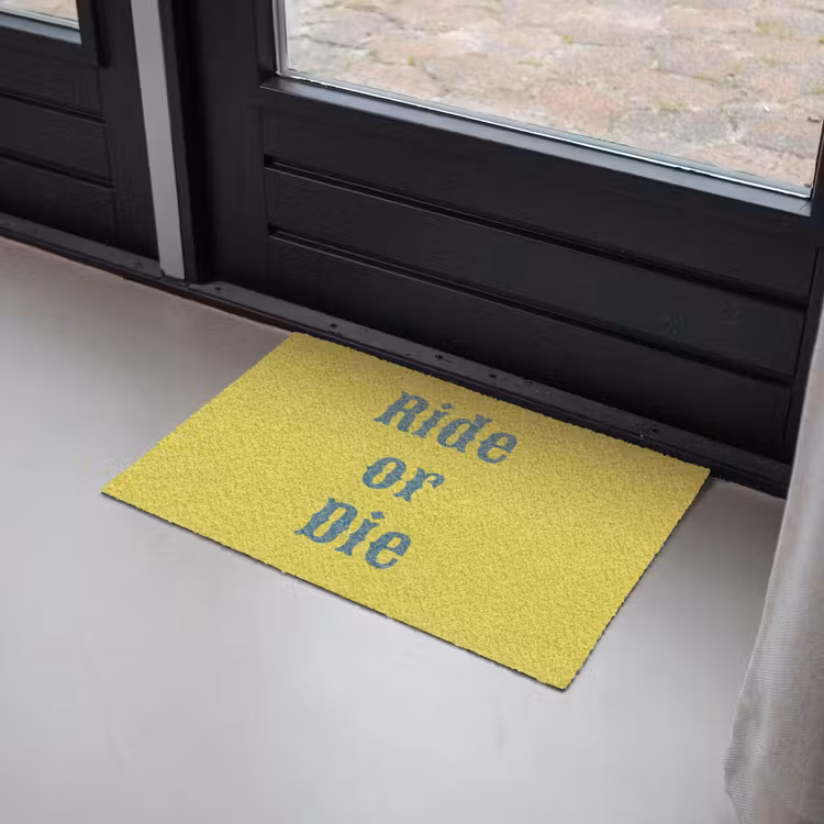 Deurmat - Ride or die - Geel - Blauw — 2