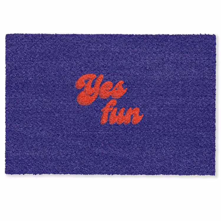 Deurmat - Blauw - Rood - Yes fun - 3D — 1
