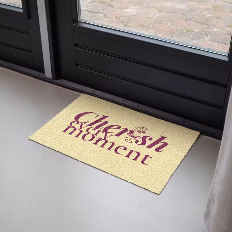 Deurmat - Cherish every moment - Cocktailglas - Geel — 2