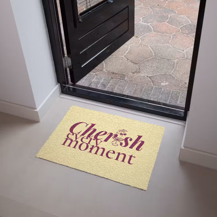Deurmat - Cherish every moment - Cocktailglas - Geel — 4