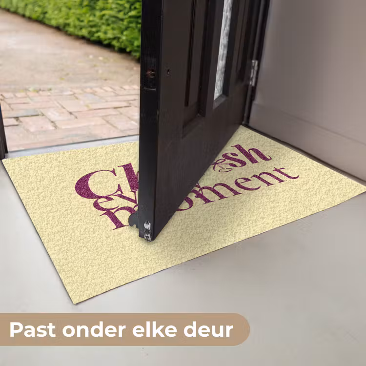 Deurmat - Cherish every moment - Cocktailglas - Geel — 7