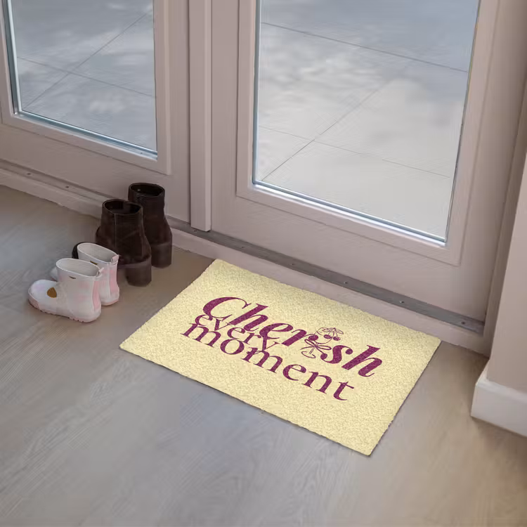Deurmat - Cherish every moment - Cocktailglas - Geel — 8