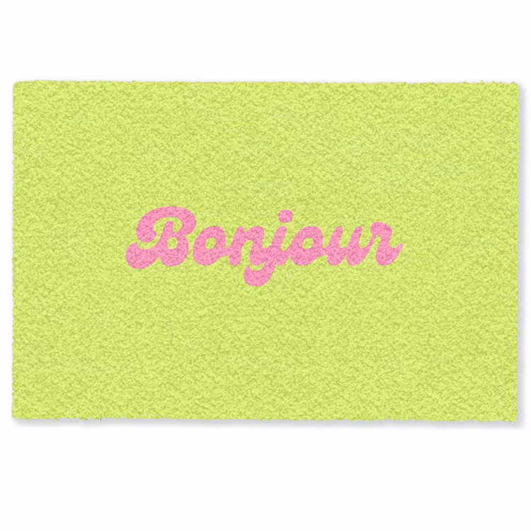 Deurmat - Groen - Roze bonjour - Retro — 1